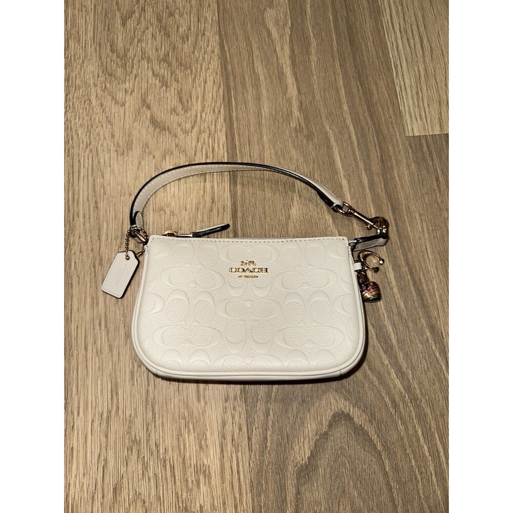 Coach Nolita 15 Signature Leather White Chalk With Heart Charm CF549